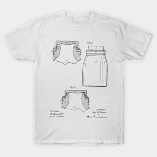 Fruit Jar Vintage Patent Hand Drawing T-Shirt